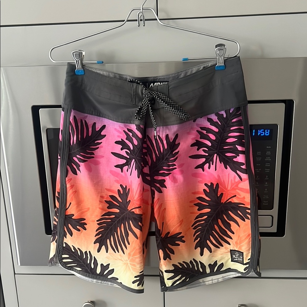 Rip Curl Men's Tropical Gradient Board Shorts in Pink Orange Black